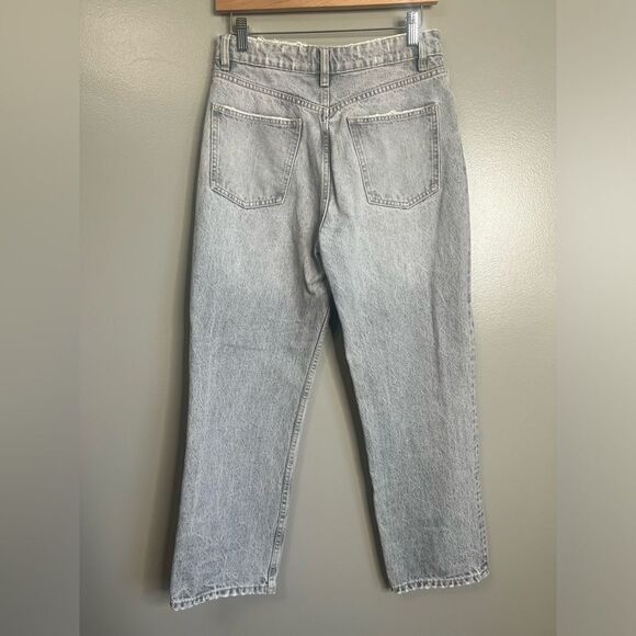 Zara jeans size 6 washed gray button fly ankle distressed rocker edgy - Picture 3 of 10